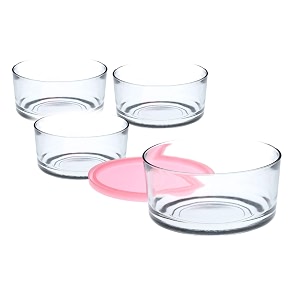 brezzycloud freezowarm glass warm amp serve bowl with lid - 785 ml - transparent glass with color lid 4-piece 785ml