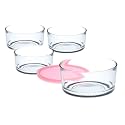 Brezzycloud Freezowarm Glass Warm &amp; Serve Bowl with Lid - 785 ml - Transparent Glass with Color Lid (4-Piece, 785ml)