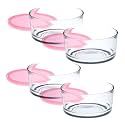 Brezzycloud Freezowarm Glass Warm &amp; Serve 4-Piece Bowl with Lid BS802-1340ml - Transparent Glass with Color Lid (4-Piece)