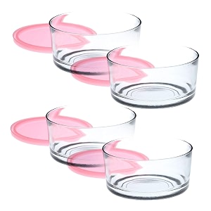 brezzycloud salad bowl set of 8 - mixing amp serving with lid - 435ml - transparent - fruit breakfast salad bowl set of 8 random lid color