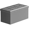 BRIAN &amp; DANY 30 Inches Storage Ottoman Bench, Faux Leather Ottoman with Storage, Folding Bench Shoe, Foot Rest Stool, for Living Room, Gray