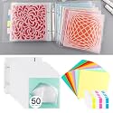 Briartw Cookie Stencil Storage Binder for Storage 6x6inch Stencils,Die Cuts,DIY Scrapbooking,Clear Stamp,Storage Folder Organizer Include 1 Cover,50 Sleeve,50 Backing Paper and 10 Sheets Divider Tabs