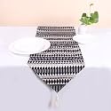 BRICK HOME Aztec Black Woven Fabric Table Runner with Tassel (13 X 60 Inches)