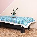 BRICK HOME Aztec Blue Woven Fabric Table Cover with Lace (54 X 78 Inches)