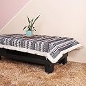 BRICK HOME Aztec Black Woven Fabric Table Cover with Lace (54 X 78 Inches)