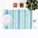 BRICK HOME Aztec Blue Woven Fabric Table Placemats Pack of 6 (12 X 18 Inches)