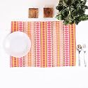 BRICK HOME Aztec Orange Woven Fabric Table Placemats Pack of 6 (12 X 18 Inches)