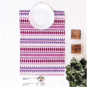 brick home aztec purple woven fabric table placemats pack of 6 12 x 18 inches