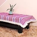 BRICK HOME Aztec Purple Woven Fabric Table Cover with Lace (40 X 60 Inches)