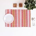 BRICK HOME Aztec Red Woven Fabric Table Placemats Pack of 6 (12 X 18 Inches)
