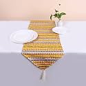 BRICK HOME Aztec Yellow Woven Fabric Table Runner with Tassel (13 X 60 Inches)