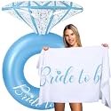 Bride Diamond Ring Pool Float &amp; Towel Set Bachelorette Party Decor Inflatable Diamond Pool Float Bridal Shower Gift Engagement Party Favors Swimming Tube River Wedding Photo Prop