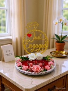 the bride made engagement ring tray wood decorative platter