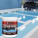 bright blue Professional Floor Paint Kit (1 Gallon,3.79KG, 200-250sq.ft) - light blue paint for walls,which is dirt-resistant Garages &amp; Basements | Single Component Formula | Scratch Resistant