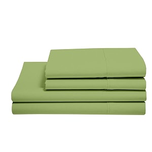 elastic fitted sheet double size 48x78 inch - soft fitted sheet with 2 pillow case -fitted bed sheets fits up to 6 to 8 inches drop_sage