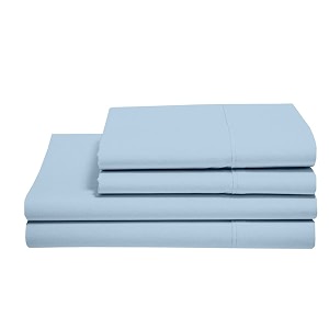 elastic fitted sheet queen 78x60 inch - soft fitted sheet with 2 pillow case -fitted bed sheets fits up to 6 to 8 inches drop_light blue