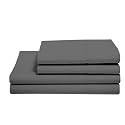 Elastic Fitted Sheet King Size 78x80 Inch - Soft Fitted Sheet with 2 Pillow case -Fitted Bed Sheets Fits Up to 6 to 8 Inches Drop_Dark Grey