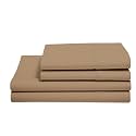 Elastic Fitted Sheet Queen 78x60 inch - Soft Fitted Sheet with 2 Pillow case -Fitted Bed Sheets Fits Up to 6 to 8 Inches Drop_Taupe