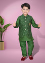 Bright Garments Dresses Boys Festive & Party Kurta, Waistcoat and Pyjama Set (Dark Green Pack of 1)
