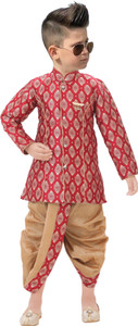 bright garments dresses boys wedding kurta and dhoti pant set gold pack of 2