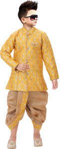 bright garments dresses boys wedding kurta and dhoti pant set gold pack of 2