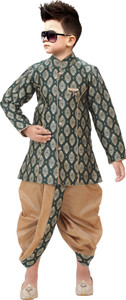 bright garments dresses boys wedding kurta and dhoti pant set gold pack of 2
