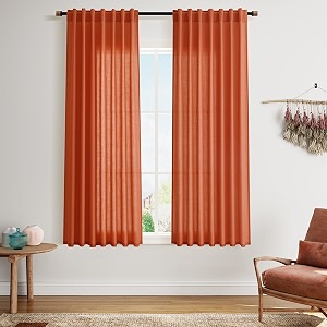 Bright Orange Curtains 63 Inches Long 2