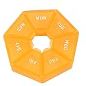 Bright Orange Pill Organizer, Small Pill Case, Weekly Medicine Pill Organizer 1 Time a Day, Pill Container, Pill Holder Daily