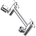 BRIGHT SHOWERS Brass Shower Arm Extender for Rain and Handheld Shower Head, 5 Inch Universal Shower Head Extension Arm, Height & Angle Adjustable, Chrome