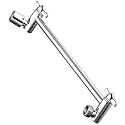 BRIGHT SHOWERS Brass Shower Head Extension Arm for Rain and Handheld Shower Head, 10 Inch Universal Shower Arm Extender, Height &amp; Angle Adjustable, Chrome