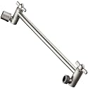 BRIGHT SHOWERS Brass Shower Head Extension Arm for Rain and Handheld Shower Head, 10 Inch Universal Shower Arm Extender, Height &amp; Angle Adjustable, Brushed Nickel
