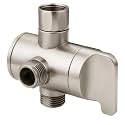 BRIGHT SHOWERS Shower Arm Diverter Valve for Hand held Showerhead and Fixed Spray Head, 3-Way Shower Head Diverter Valve, Brushed Nickel