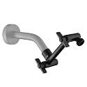 BRIGHT SHOWERS Shower Head Extension Arm with Locking Nut,Solid Brass 5 Inch Universal Shower Arm Extender for Rain and Handheld Showerhead, Height & Angle Adjustable, Matte Black