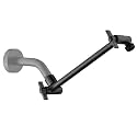 BRIGHT SHOWERS Shower Head Extension Arm with Locking Nut,Solid Brass 10 Inch Universal Shower Arm Extender for Rain and Handheld Showerhead, Height & Angle Adjustable, Matte Black