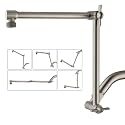 BRIGHT SHOWERS Solid Brass Shower Head Extension Arm, 14 Inch Adjustable