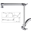 BRIGHT SHOWERS Solid Brass Shower Head Extension Arm, 14 Inch Adjustable