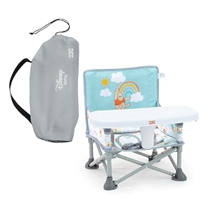 bright starts - winnie the pooh pop n sit portable booster seat multi-use feeding amp floor seat for babies and toddlers 6 months to 3 years