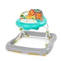 Bright Starts Zig Zag Zebra Baby Walker with Steering Wheel, Lights &amp; Songs, Easy Fold Frame for Storage, Height Adjustable, Ages 6 Months +