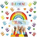 Bright Welcome Bulletin Board Set Colorful Classroom Decoration Back to School Positive Motivational Rainbow Hand Themed Paper Cutouts for School Nursery Chalkboard Wall Door Decor Party Supplies