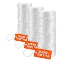 Bright White Twine String - #18 Strong Nylon String - 250 Ft Length - White String for Gardening, Nylon Twine for Plants (Pack of 3)