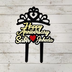 happy anniversary cake topper for cake decoration