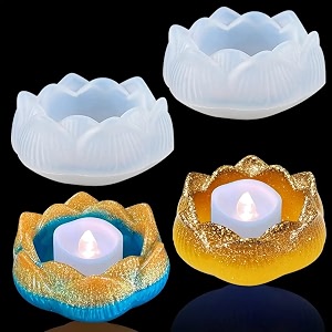 lotus tealight candle holder resin molds siliconeclose lotus tea light holder mold
