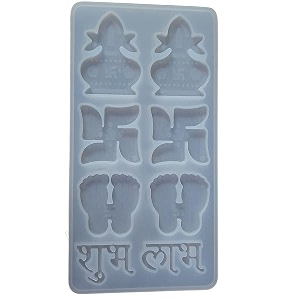 swastik kalash mix shubh labh silicone casting mouldshubh laabh