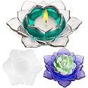 Tealight Candle Holder Resin Molds Silicone,Open Lotus Shape Tea Light Candle Holder Silicone Molds for Resin (Open Lotus Tea Light Holder Mold)