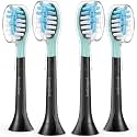 BrightDeal Replacement Head for Philips Sonicare ProtectiveClean 4100 5100 6100 DiamondClean 9500 ExpertClean 7500 FlexCare HealthyWhite Electric Sonic Toothbrush C3 G3 W3 C2 G2 Brush, Black, 4 Pcs