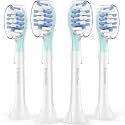 BrightDeal Replacement Head for Philips Sonicare ProtectiveClean 4100 5100 6100 DiamondClean 9500 ExpertClean 7500 FlexCare HealthyWhite Electric Sonic Toothbrush C3 G3 W3 C2 G2 Brush, White, 4 Pcs