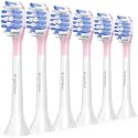 BrightDeal Replacement Heads for Philips Sonicare ProtectiveClean 4100 5100 6100 DiamondClean 9500 ExpertClean 7500 FlexCare HealthyWhite Electric Sonic Toothbrush C3 G3 W3 C2 G2, LightPink, 6 Pack