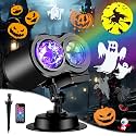 Brighter Halloween Projector Lights, 2026 Upgraded Halloween Decorations Holiday Projector Display 4 Patterns at A Time (Ocean Wave & Patterns), 4 Holiday Themes Christmas’ Day Decor Light