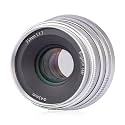 Brightin Star 35mm F1.7 Large Aperture APS-C Manual Focus Prime Fixed Mirrorless Camera Lens, Fit for Sony ZV-E10, A7IV, A6400, A7II, A7SIII, A7III, A7C, A6600, A6100, A7RIV, A6000, A7RIII(Silver)
