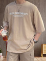 BRIGHTKRAFTS Solid Men Round Neck Beige T-Shirt